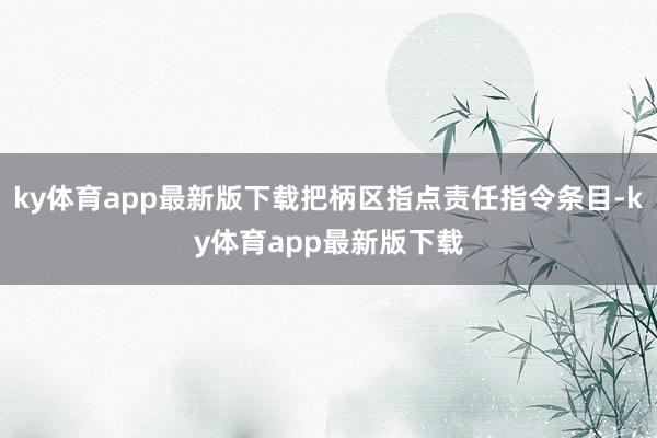ky体育app最新版下载把柄区指点责任指令条目-ky体育app最新版下载