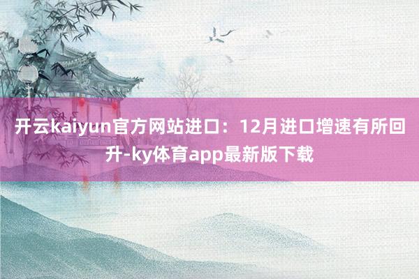开云kaiyun官方网站　　进口：12月进口增速有所回升-ky体育app最新版下载