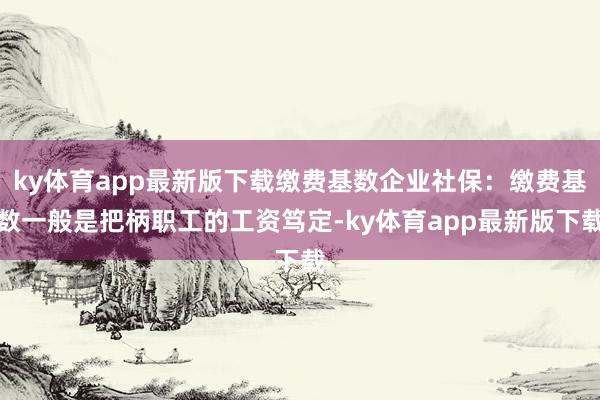 ky体育app最新版下载缴费基数企业社保：缴费基数一般是把柄职工的工资笃定-ky体育app最新版下载